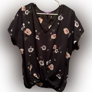 West Kei Black Floral Blouse